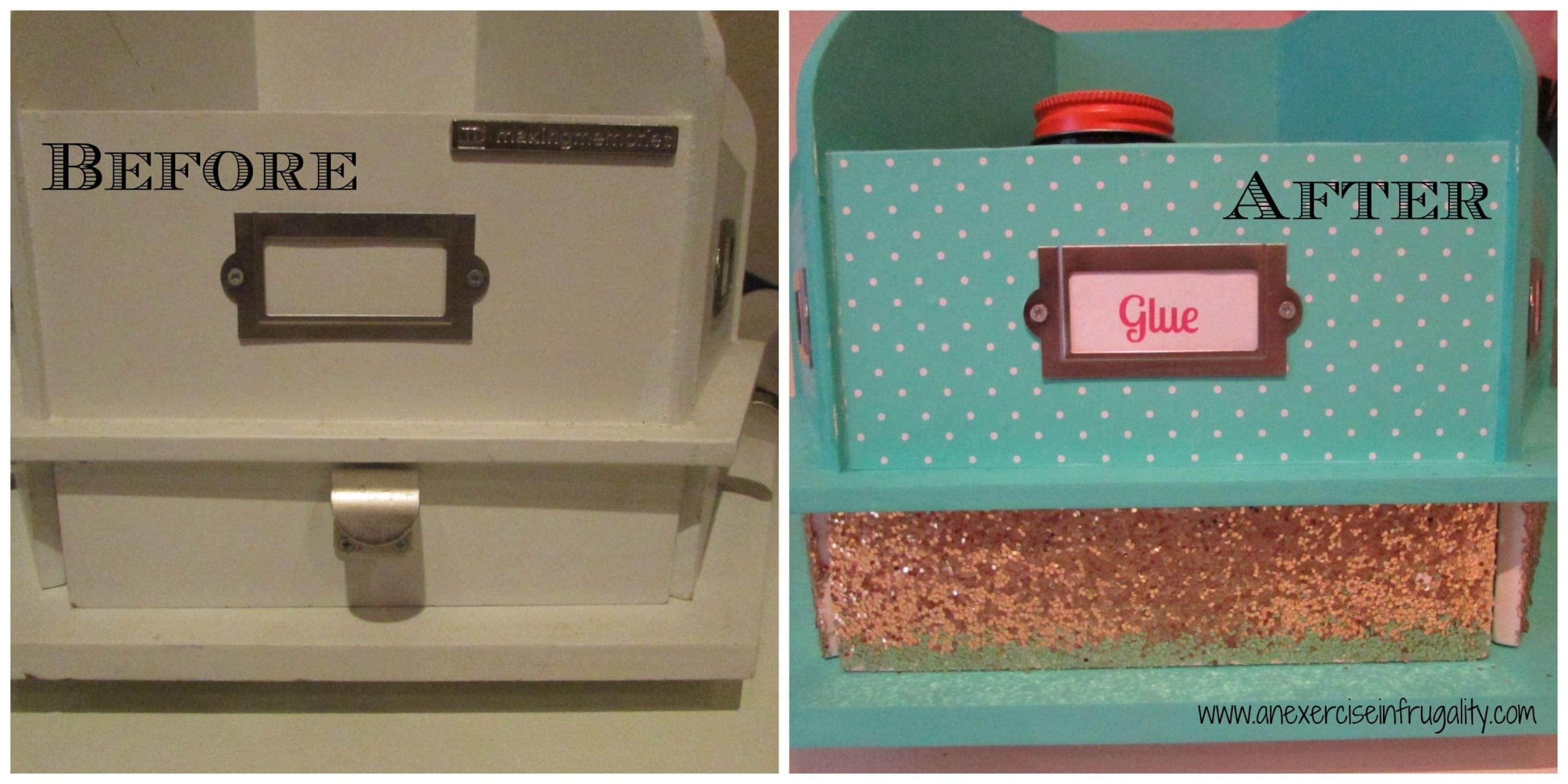 Glitter Desktop Organizer Tutorial An Exercise in Frugality