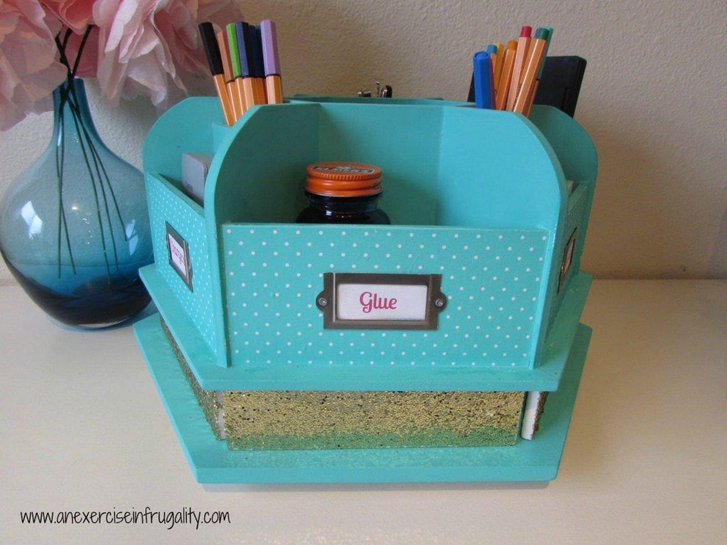 Glitter Desktop Organizer Tutorial An Exercise in Frugality