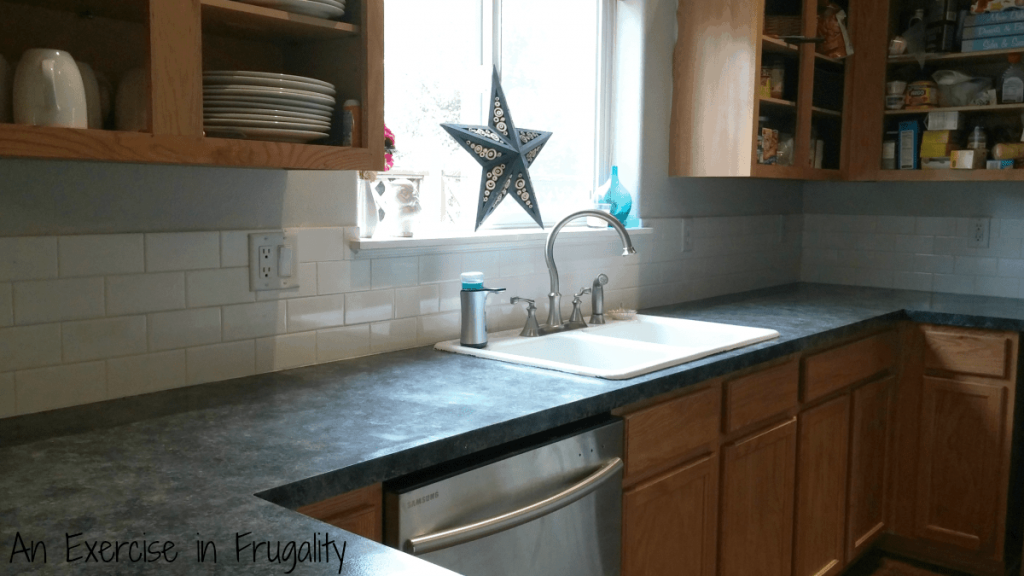 Final subway tile backsplash