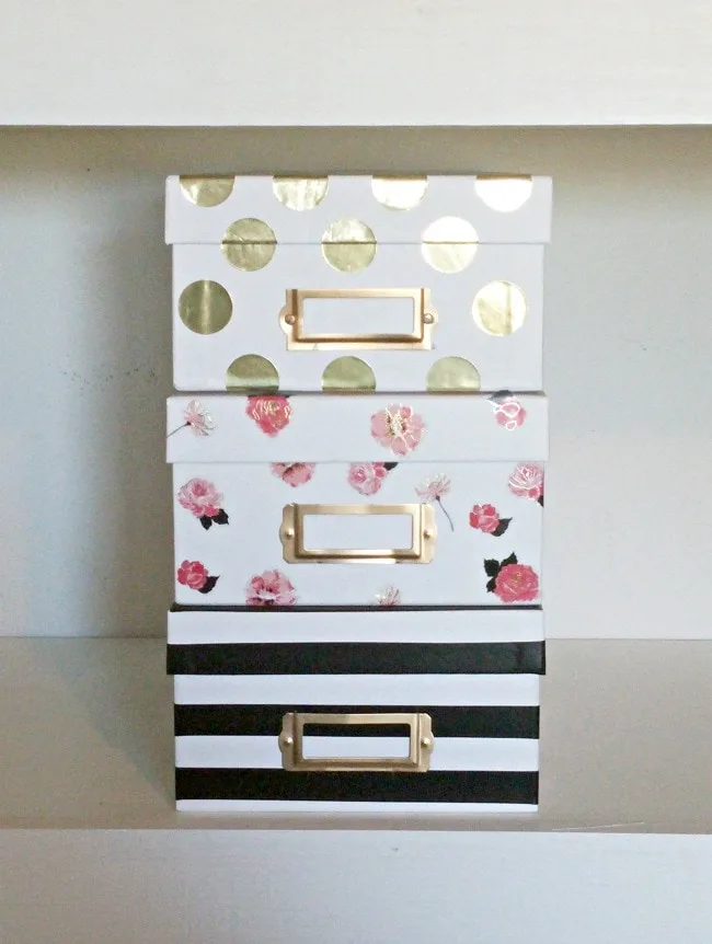 Kate Spade Inspired Storage Boxes