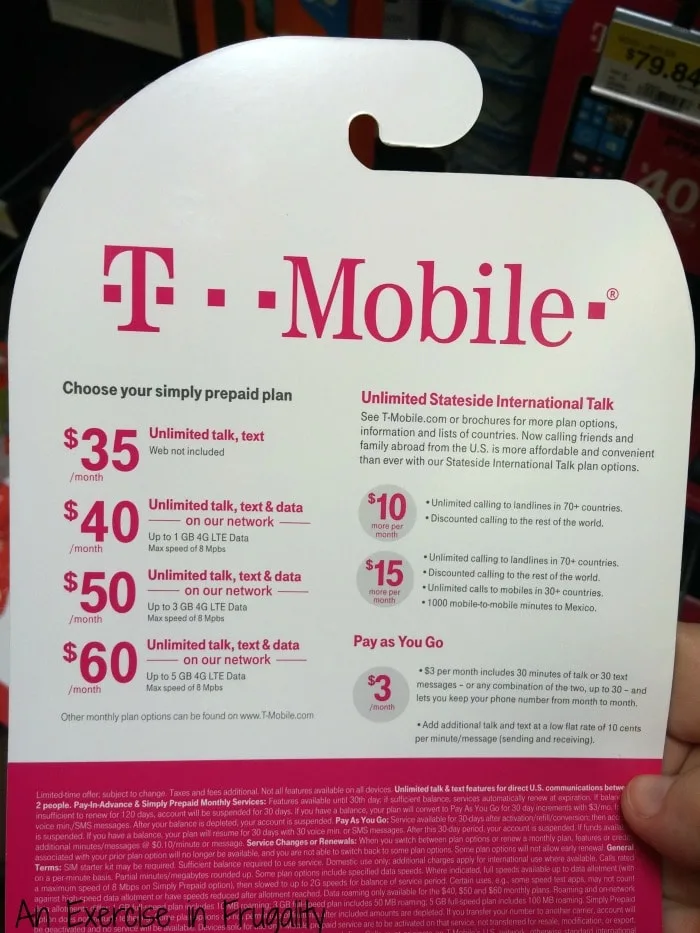 T-mobile simply prepaid plan list