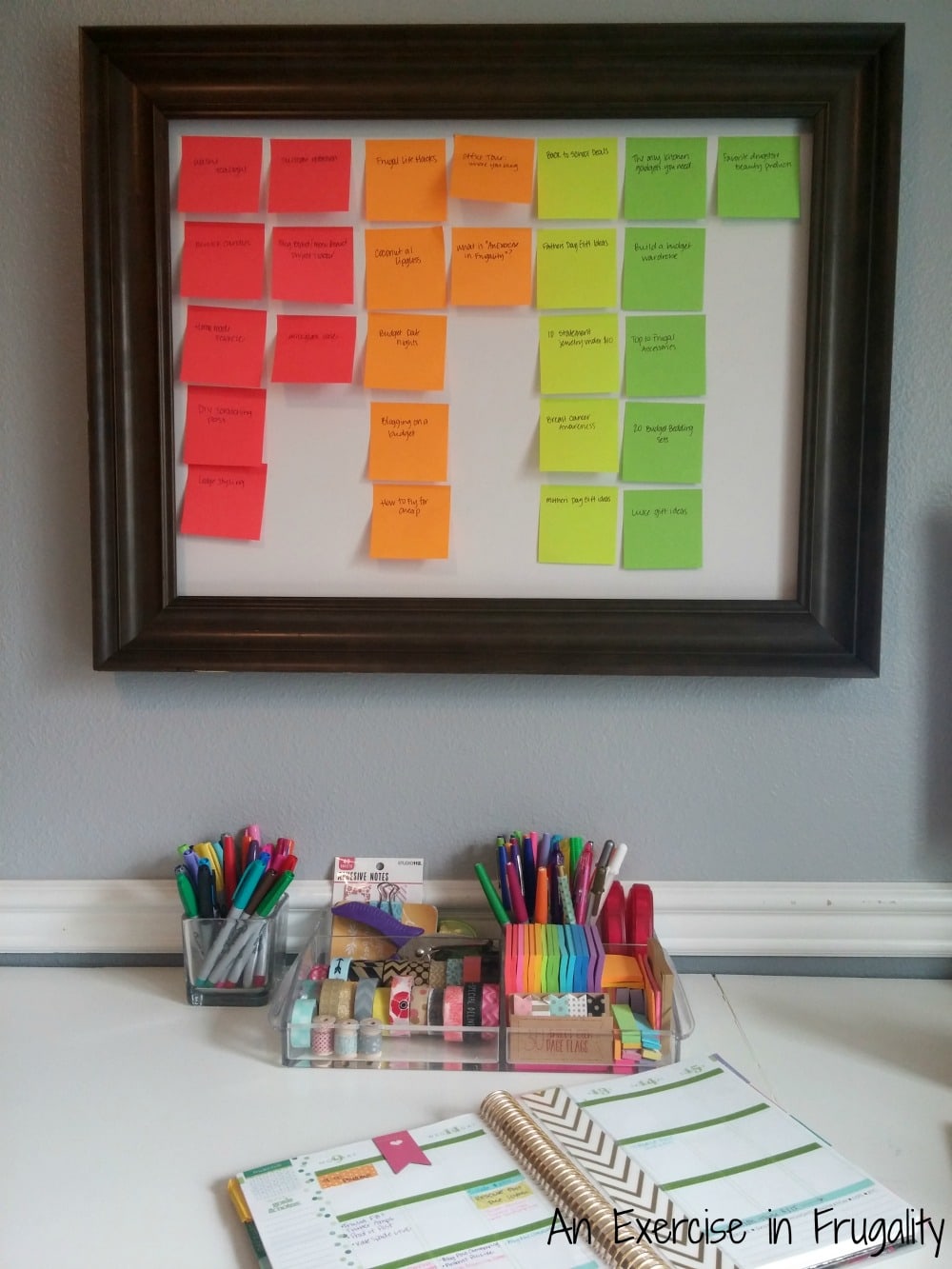 post it note blog planner board