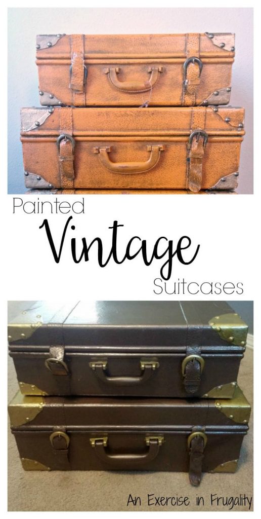 painted vintage suitcases