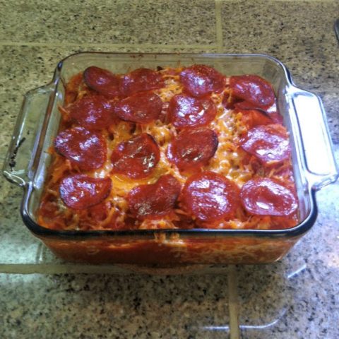 Cheesy Low Carb Pizza Casserole