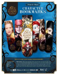 Alice Through The Looking Glass Printable Bookmarks
