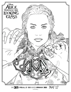 Alice Through the Looking Glass Coloring Sheets