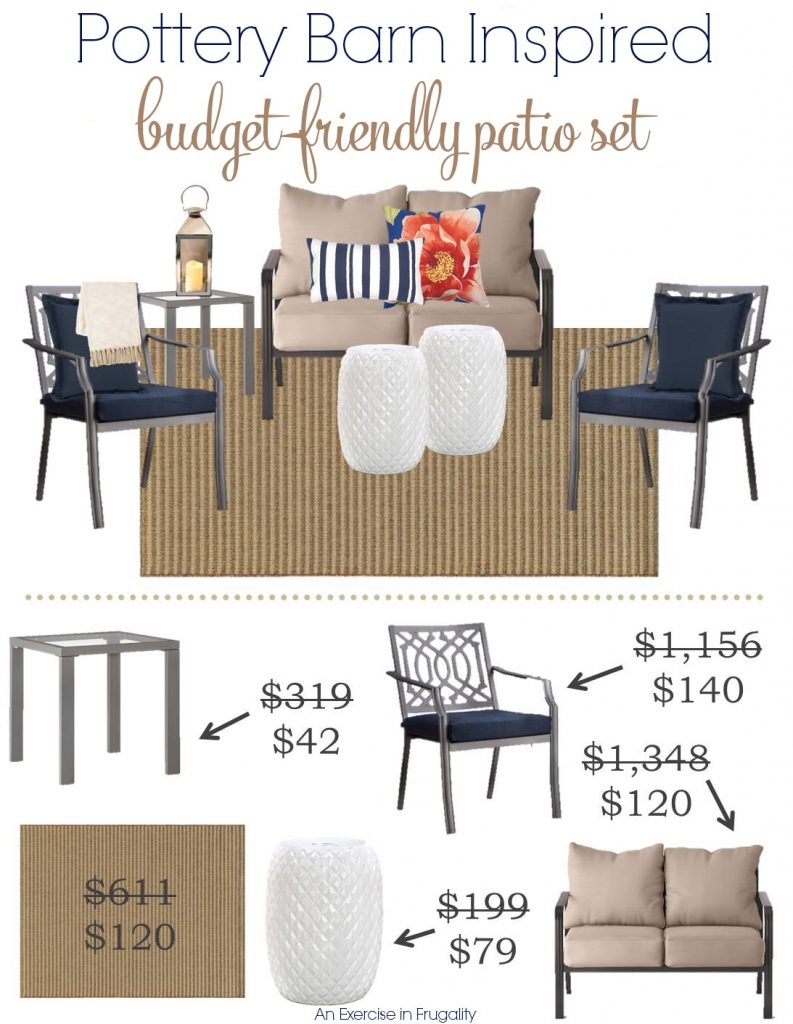 Pottery Barn Inspired Budget Patio Set