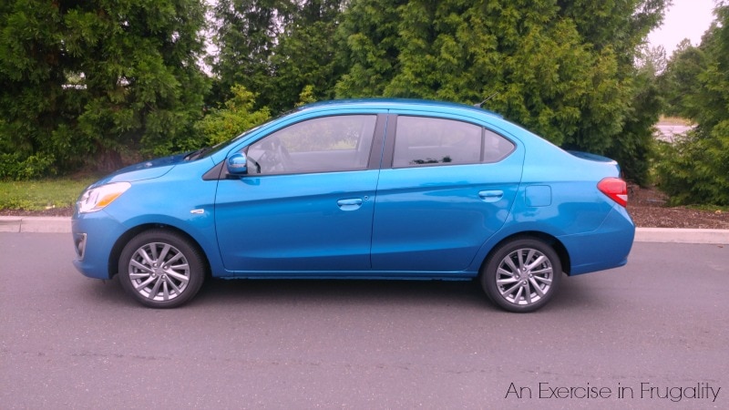 The 2017 Mitsubishi Mirage G4 is a cute little subcompact with awesome gas mileage. We think any frugal family is going to love this car! #DriveMitsubishi #DriveShop AD