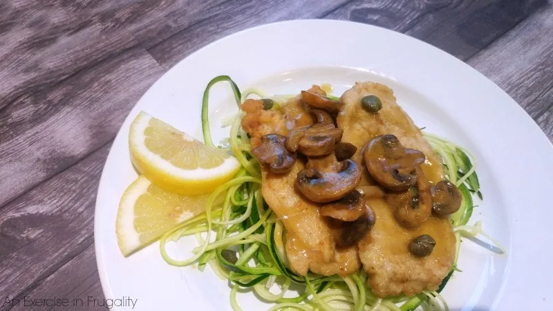 chicken scallopini with zoodles