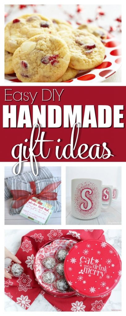Easy DIY Handmade Gift Ideas perfect for Christmas, or any occasion where you want to give frugal, thoughtful and unique handmade gifts to someone you love! Gifts for him or her, neighbors, coworkers, teachers and more. #Christmas #giftideas #holidaygifts #holidays #treats