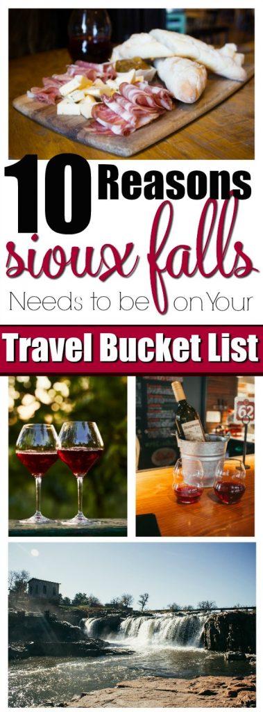 10 Reasons Sioux Falls Needs to Be On Your Travel Bucket List- Sioux Falls is the up and coming tourist destination of the Midwest! Foodies, romance seekers, shopping, culture and art galore! Enter for your chance to win a trip for four to Sioux Falls! #WeAreHereSF #HiFromSD #ad