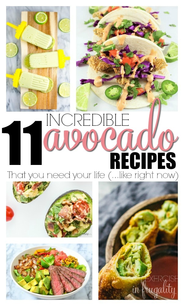 Avocado Recipes that you need in your life RIGHT NOW. Forget guacamole, do more than avocado toast! These avocado recipes are to die for. Everything from avocado chocolate pudding to egg rolls to avocado lime popsicles. Grab an avocado and take a look at these recipes for breakfast, lunch, dinner and more! You'll find a new favorite recipe here, I guarantee it! 