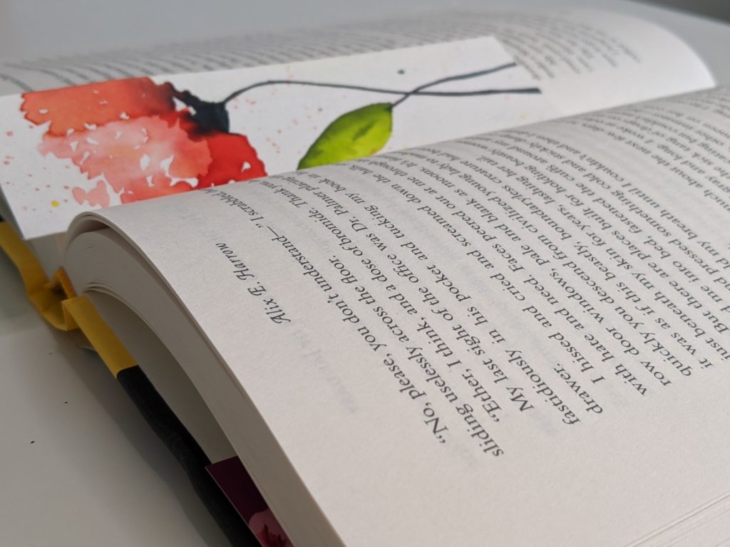 book open with bookmark